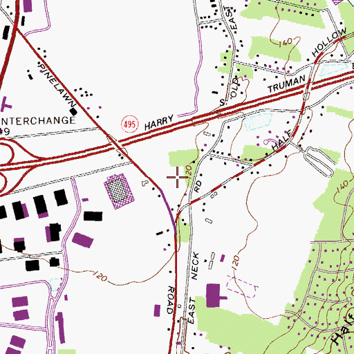 Topographic Map of Brandywine Senior Living at Huntington Terrace, NY