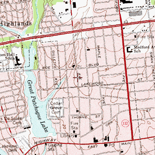 Topographic Map of McPeak's Adult Home, NY