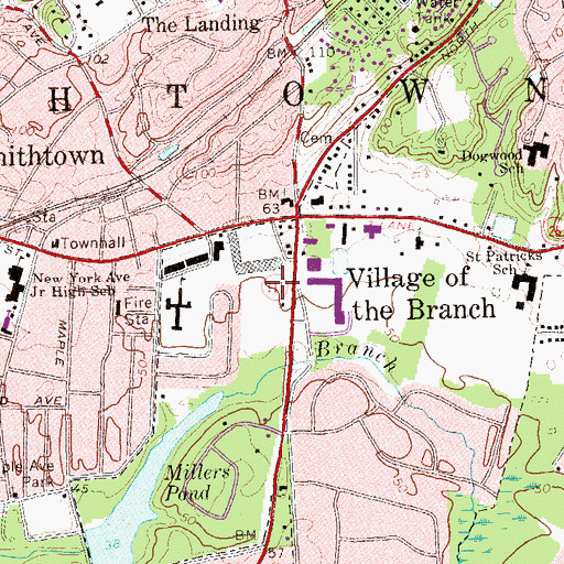 Topographic Map of Sunrise of Smithtown, NY