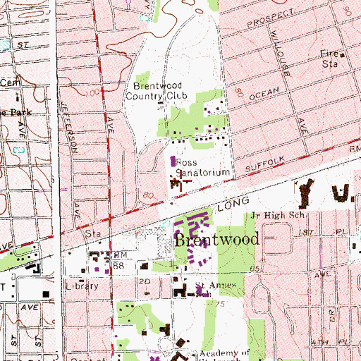 Topographic Map of Ross Health Care Center, NY