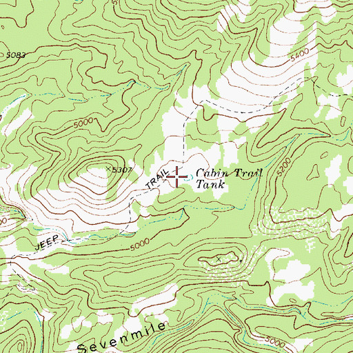 Topographic Map of Cabin Trail Tank, AZ