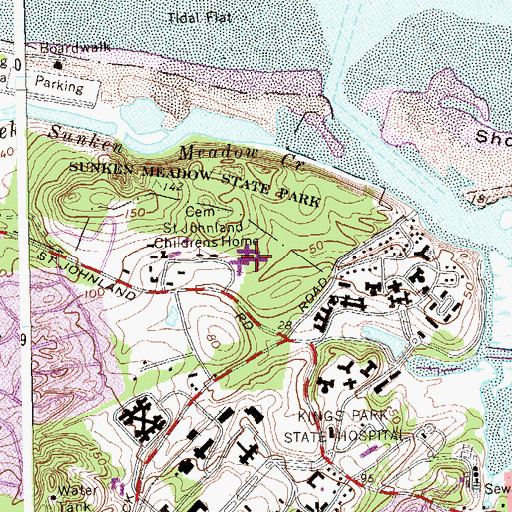Topographic Map of Saint Johnland Nursing Center, NY
