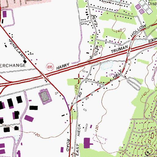 Topographic Map of Huntington Hills Center for Health and Rehabilitation, NY