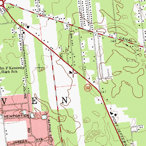 Topographic Map of Woodhaven Nursing Home, NY