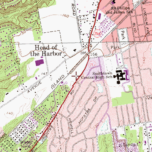 Topographic Map of Smithtown Center for Rehabilitation and Nursing Care, NY