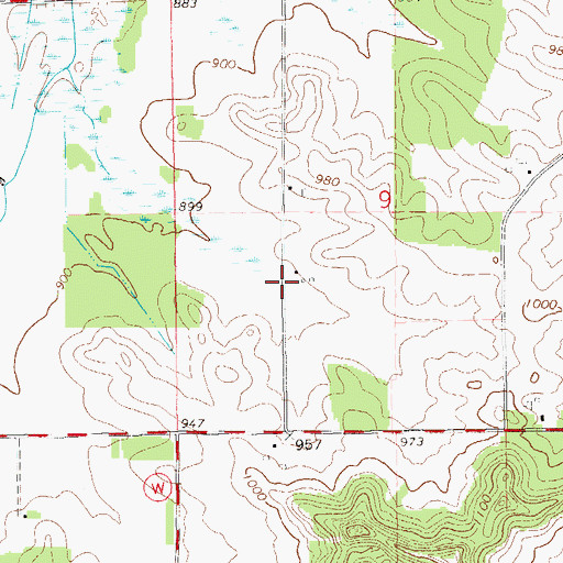 Topographic Map of Albany Hill's School, WI