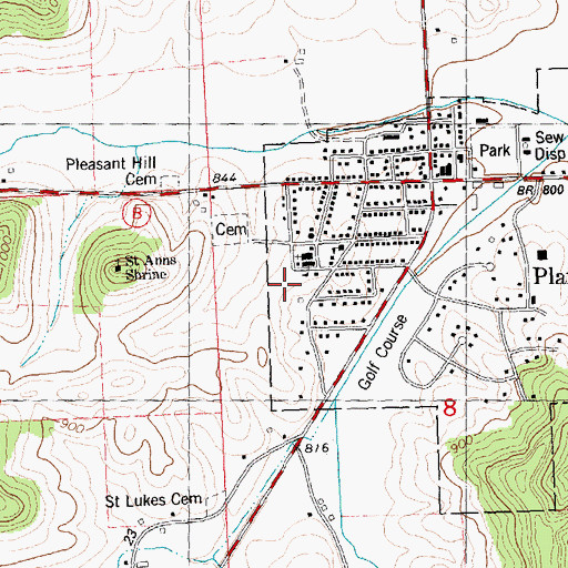 Topographic Map of River Valley Elementary - Plain School, WI