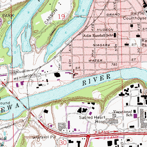Topographic Map of New Hope Christian School, WI