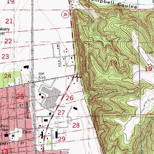 Topographic Map of Prairie Christian Academy, WI