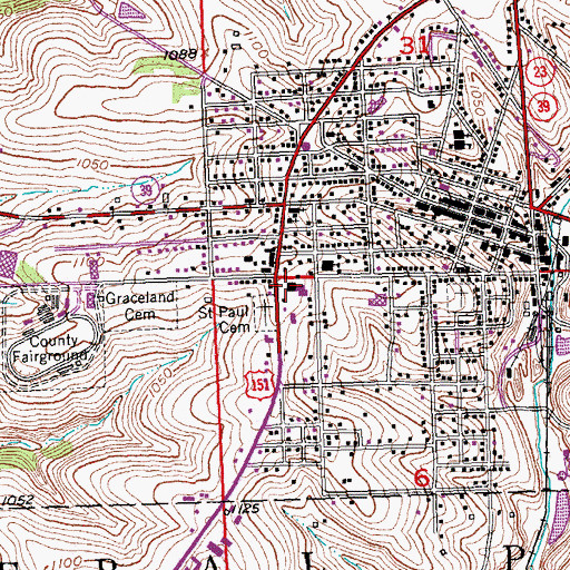Topographic Map of Mineral Point High School Alternative Program, WI