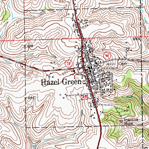 Topographic Map of Southwestern Wisconsin Elementary School, WI