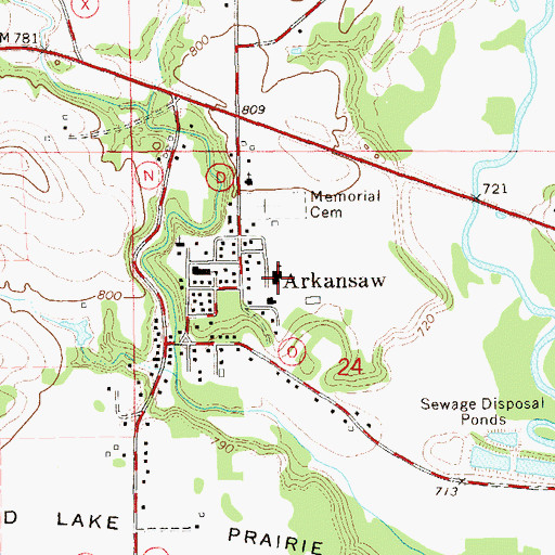 Topographic Map of Arkansaw Elementary School, WI