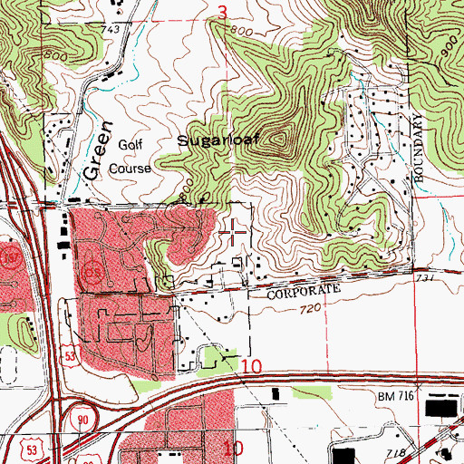 Topographic Map of Eagle Bluff Elementary School, WI