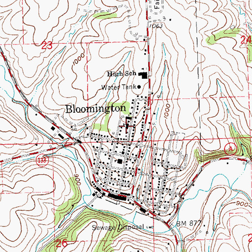 Topographic Map of Saint Mary's School, WI