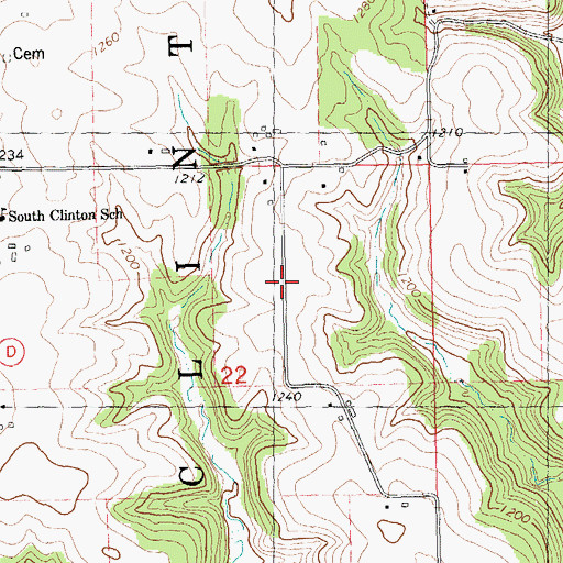 Topographic Map of Woods Ridge School, WI