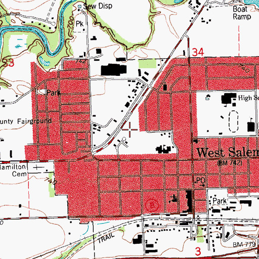 Topographic Map of Christ - Saint John's Lutheran School, WI