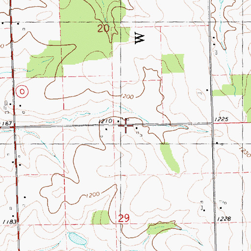 Topographic Map of Meadow View Amish School, WI