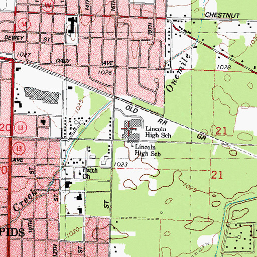 Topographic Map of Central Cities Health Institute, WI