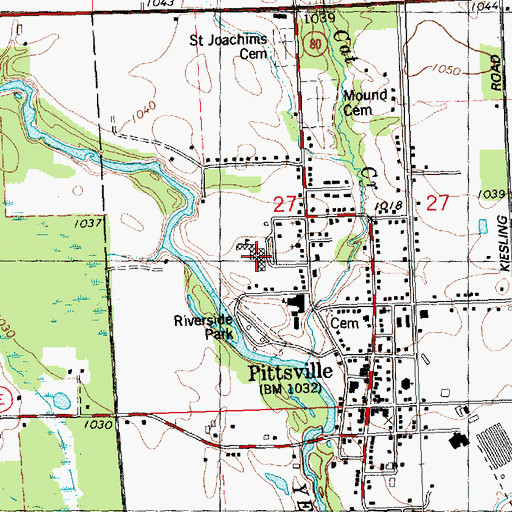 Topographic Map of Pittsville Elementary School, WI