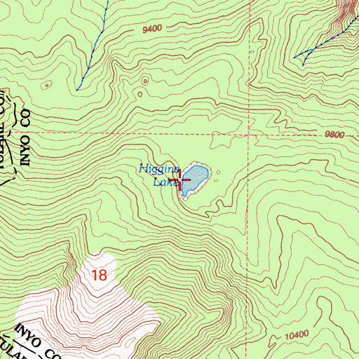 Topographic Map of Higgins Lake, CA