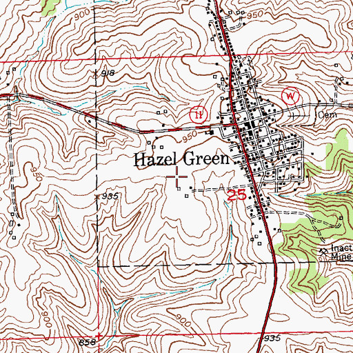 Topographic Map of Southwestern Wisconsin High School, WI