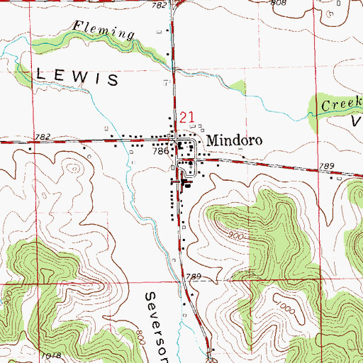 Topographic Map of Mindoro Elementary School, WI