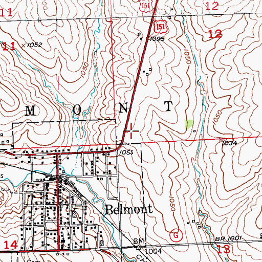 Topographic Map of Belmont Elementary School, WI