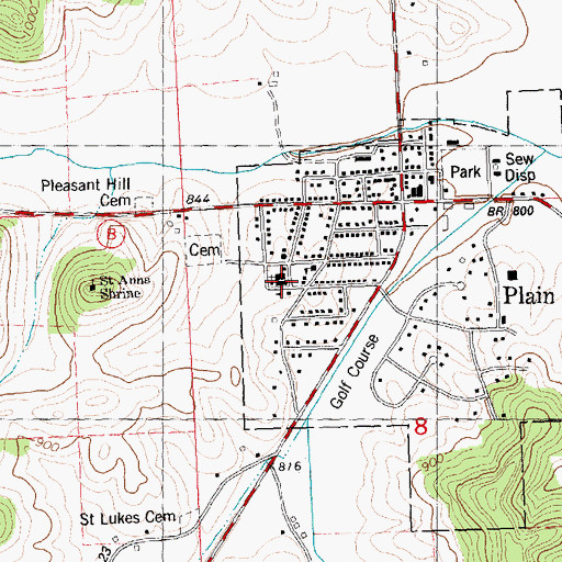 Topographic Map of Saint Luke's Catholic School, WI