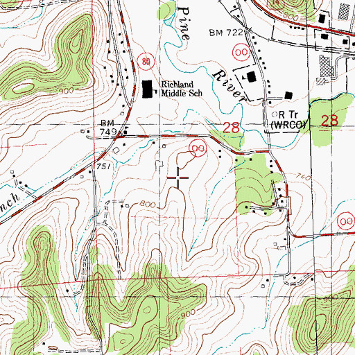 Topographic Map of Eagle Schools, WI