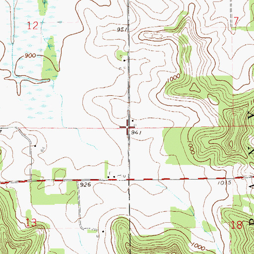 Topographic Map of Duscham Amish School, WI