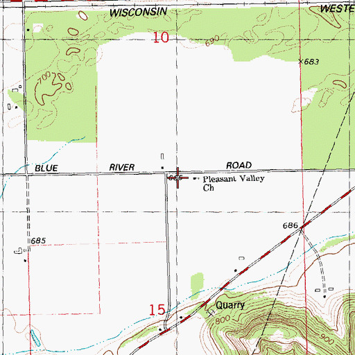Topographic Map of Muscoda Christian Day School, WI