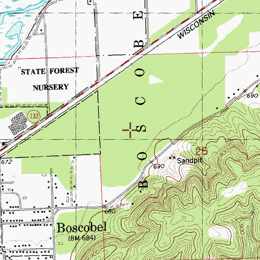 Topographic Map of Supermax Correctional Institution School, WI