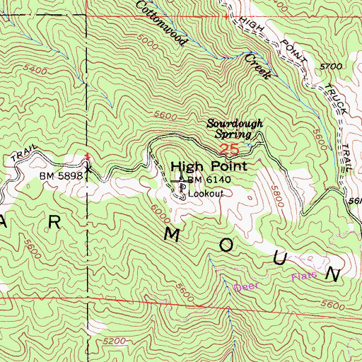 Topographic Map of High Point, CA