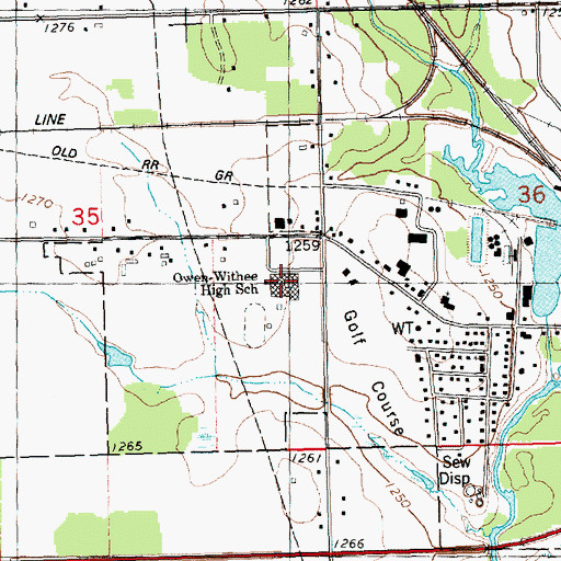 Topographic Map of Owen - Withee Junior High School, WI