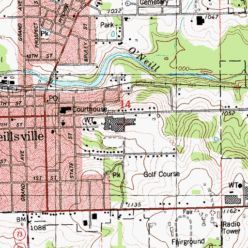 Topographic Map of Neillsville Elementary School, WI