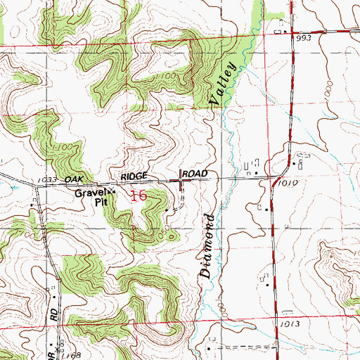 Topographic Map of Oakridge School, WI
