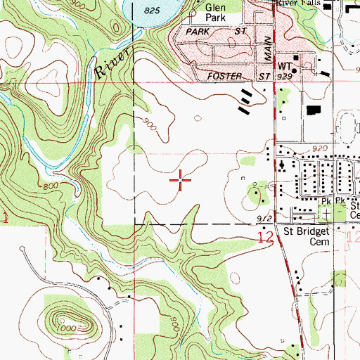 Topographic Map of Rocky Branch Elementary School, WI