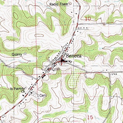 Topographic Map of Seneca High School, WI