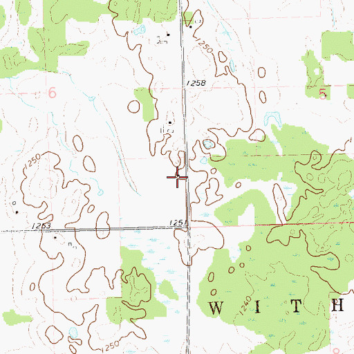 Topographic Map of Bruce Mound Mennonite School, WI