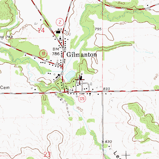 Topographic Map of Gilmanton High School, WI