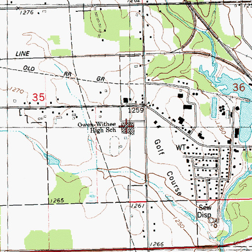 Topographic Map of Owen - Withee Elementary School, WI