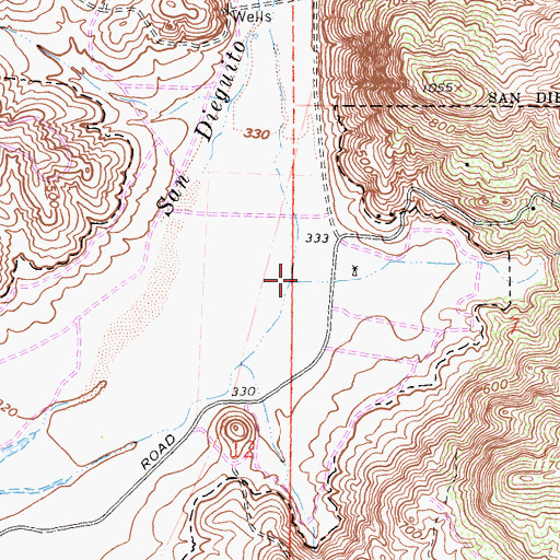 Topographic Map of Highland Valley, CA