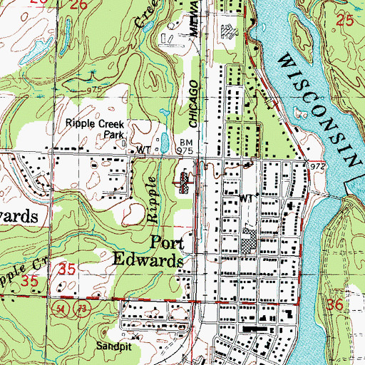 Topographic Map of Port Edwards Elementary School, WI
