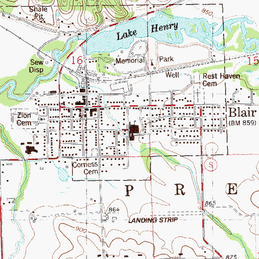 Topographic Map of Soset Charter School, WI