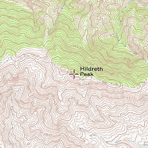 Topographic Map of Hildreth Peak, CA