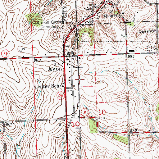 Topographic Map of Darlington High School, WI