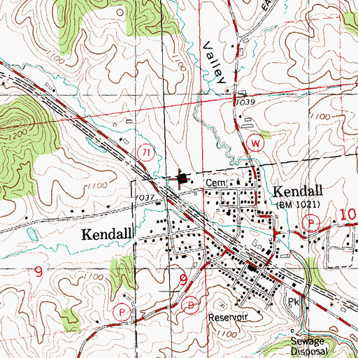 Topographic Map of Kendall Elementary School, WI