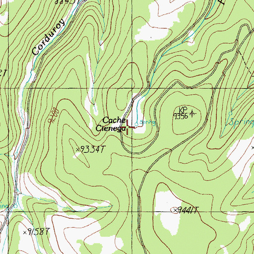 Topographic Map of Cache Cienega, AZ