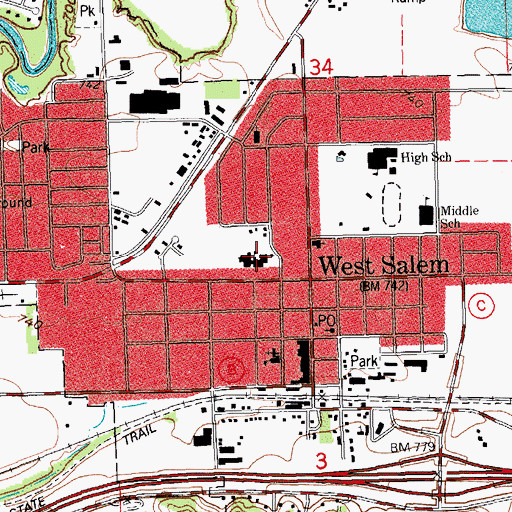 Topographic Map of Coulee Christian School, WI