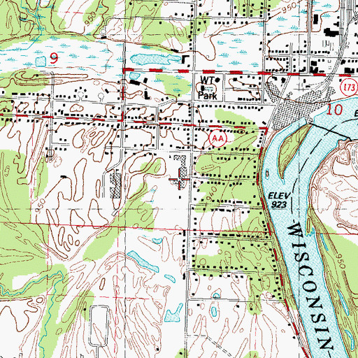 Topographic Map of Nekoosa Academy, WI